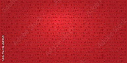 Glowing Red Christmas Background with Merry Christmas Text Pattern - Holiday Design Template Vector