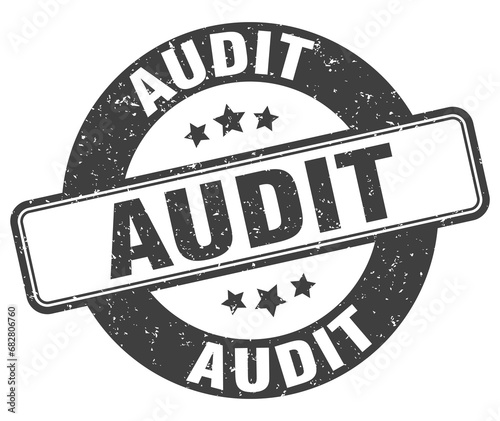 audit stamp. audit label. round grunge sign
