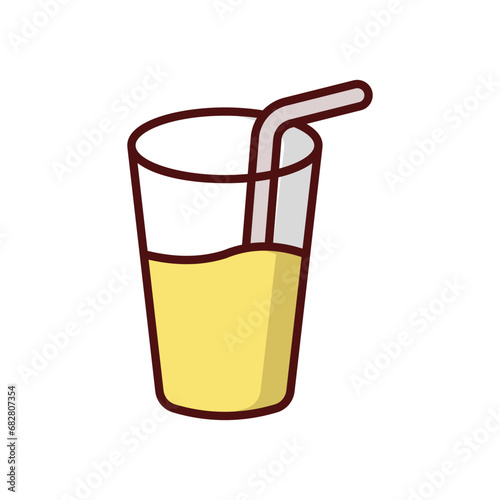 Lemonade icon isolate white background vector stock illustration.