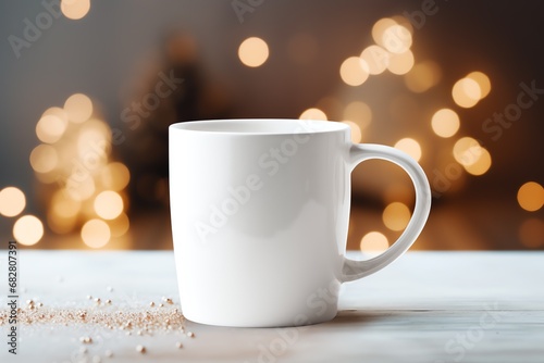 beautiful cozy white mug mockup