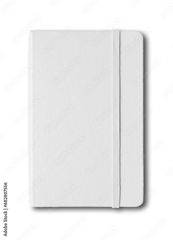 Blank closed notebook isolated on white Blank closed notebook isolated on white