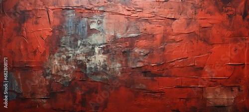 Vibrant and Textured Red Abstract Painting on Canvas