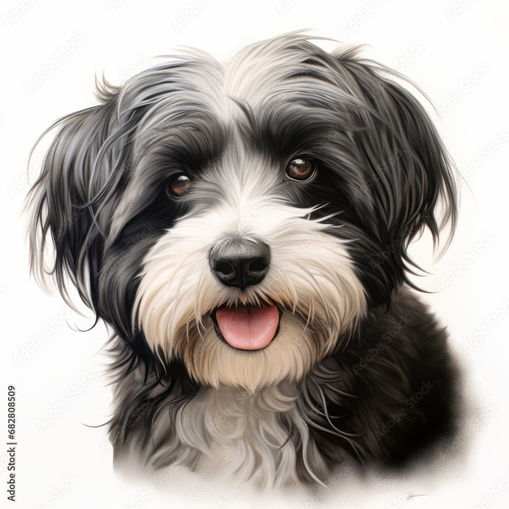Havanese_dog_photorealism_style_on_white_background