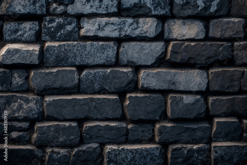 Background of stone wall texture. Close up of gray stone wall. Generative AI