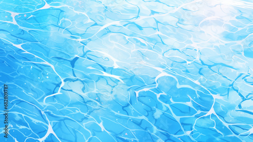 the clear water of a pool, in the style of light blue
