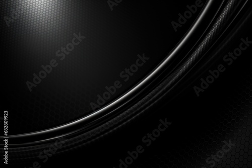 Dark abstract background, black wave, glossy glow, carbon texture, generated by AI