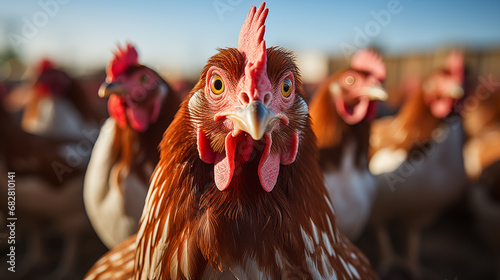 chickens on traditional free range poultry farm