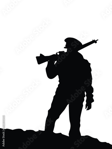 Soldier silhouette vector 2nd world war