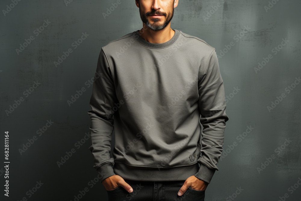 Mockup of a Sweatshirt greywith man an Austrian Mockup of a Sweatshirt greywith man an Austrian