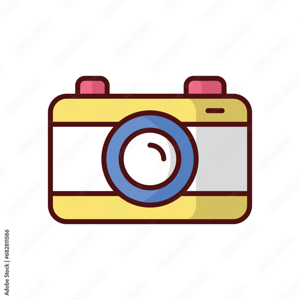 Camera icon isolate white background vector stock illustration. Camera icon isolate white background vector stock illustration.