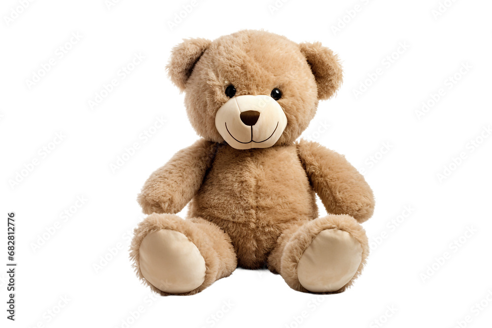 Teddy Bear Isolated on Transparent Background. Ai