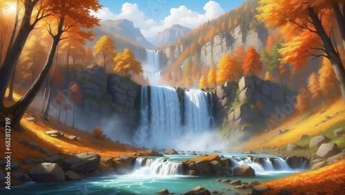 Cascade Falls' Autumn Splendor: A Majestic Sight
