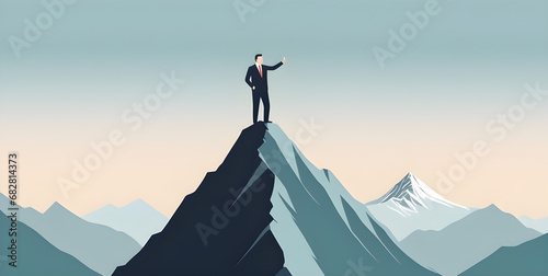 Smart businessman professional for success invest business standing on top of mountain © Creative Studio