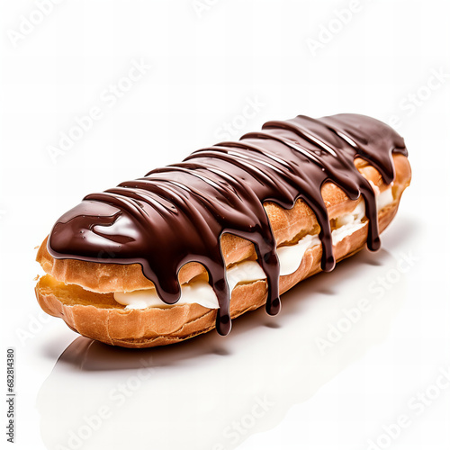 Eclair isolated on white background