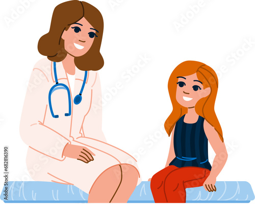 boy pediatricians young patient vector. child pediatrician, medical general, practitioner health boy pediatricians young patient character. people flat cartoon illustration