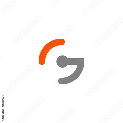 Letter G with baby stroller Logo Design. Simple initial letter G logo design