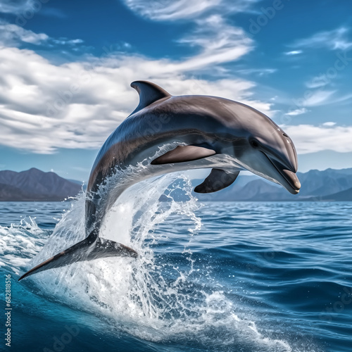 dolphin jumping over blue ocean 