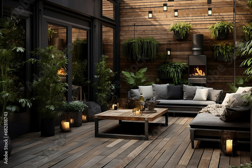 Urban Oasis  Industrial Chic Garden Interior Design