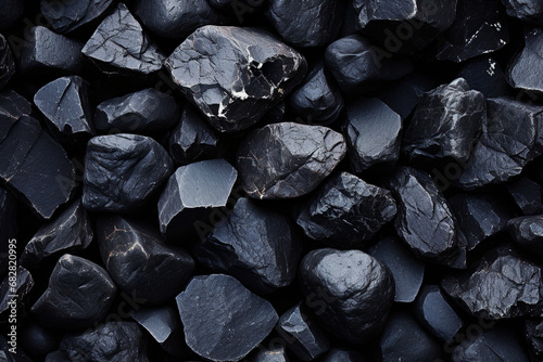 A pile of black rocks. Generative Ai