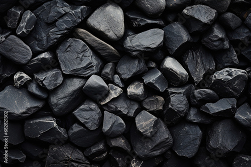 A pile of black rocks. Generative Ai