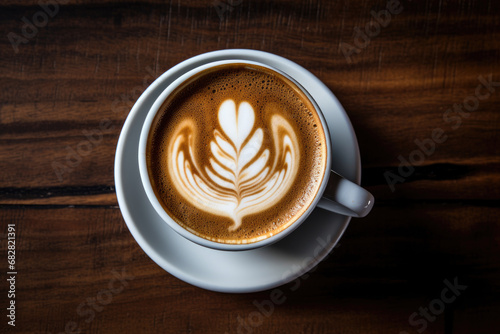 Bird's-Eye View of Freshly Brewed Coffee - Tempting Caffeine Delight