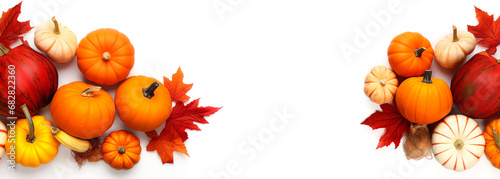 pumpkins autumn leaves orange and red transparent texture