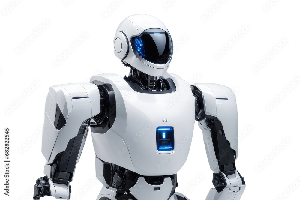 a high quality stock photograph of a single ai robot full body isolated on a white background a high quality stock photograph of a single ai robot full body isolated on a white background