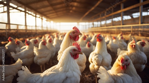 Chicken Farm: Rural Agriculture and Poultry Production Chicken Farm, poultry production, for breeding chickens