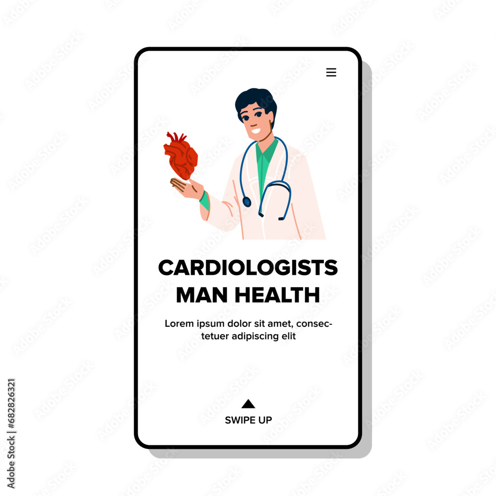 cardiologist cardiologists man health vector. stethoscope care, clinic medicine, test care cardiologist cardiologists man health web flat cartoon illustration cardiologist cardiologists man health vector. stethoscope care, clinic medicine, test care cardiologist cardiologists man health web flat cartoon illustration