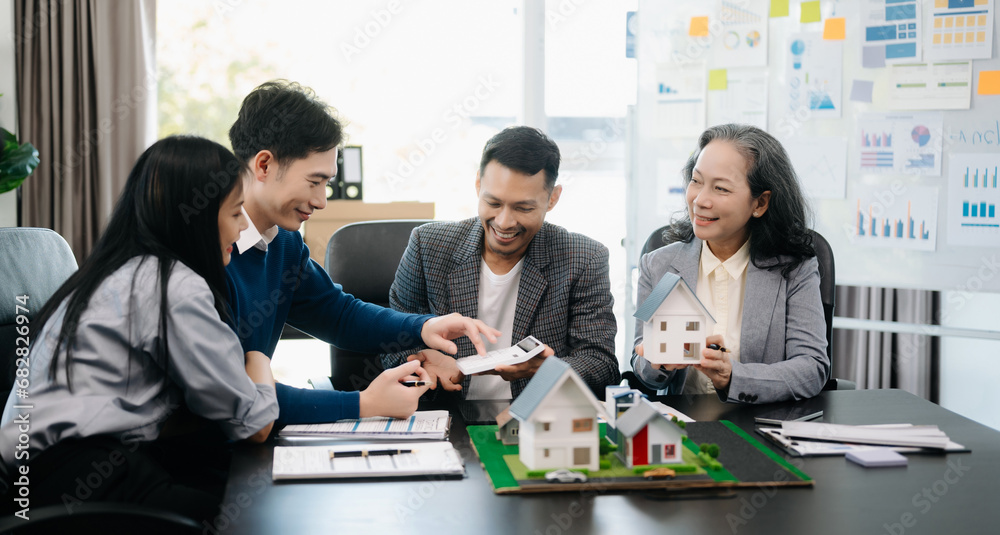 A family couple sign a lease meeting with a realtor or homeowner, purchase the first mortgage . A family couple sign a lease meeting with a realtor or homeowner, purchase the first mortgage .