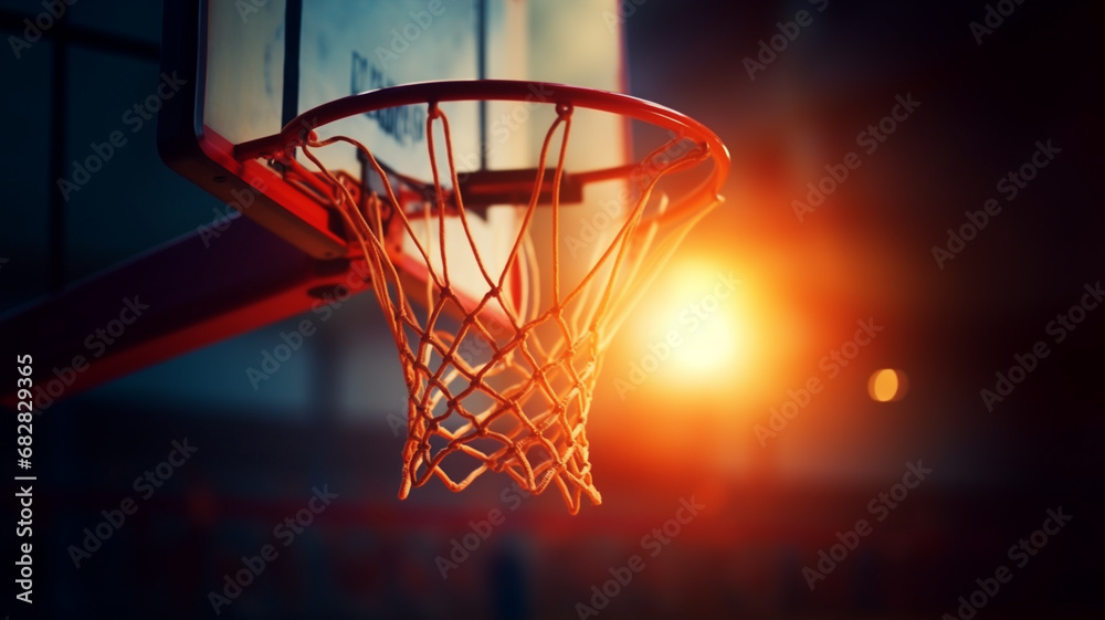 basketball hoop at at a sports arena