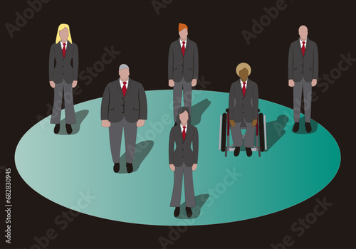 Inclusión laboral de personas con discapacidad. Equipo de trabajo inclusivo. Ejecutivos y ejecutivas