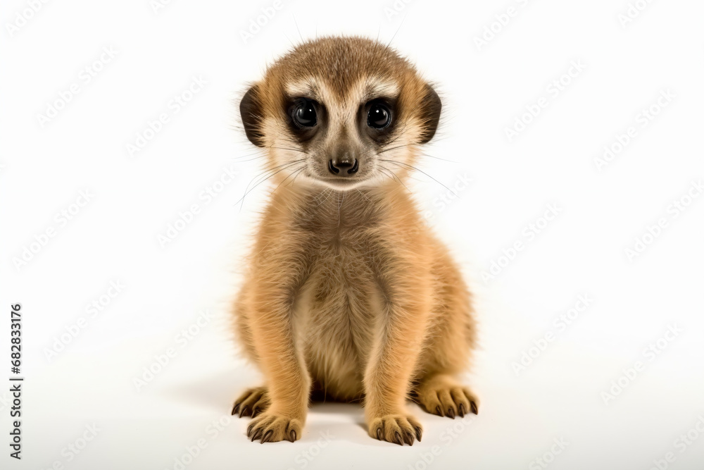 a small brown animal sitting on top of a white floor a small brown animal sitting on top of a white floor