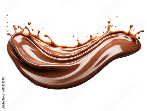 Luxurious Flowing Chocolate, isolated on a transparent or white background