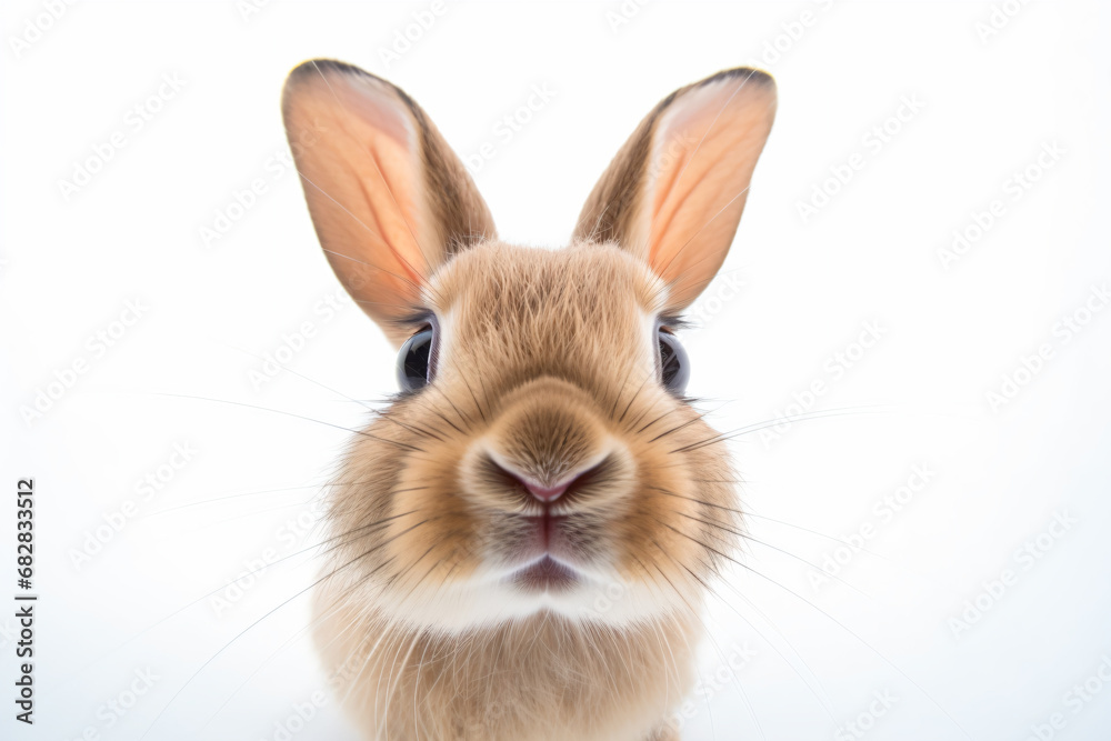 Fototapeta premium a brown rabbit with a white nose and ears