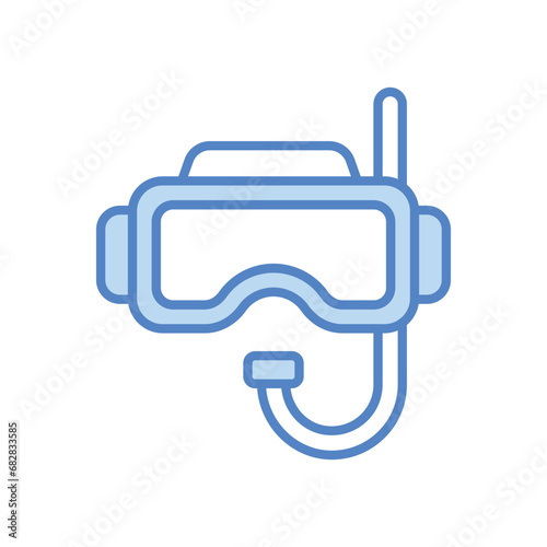Snorkelling icon isolate white background vector stock illustration.