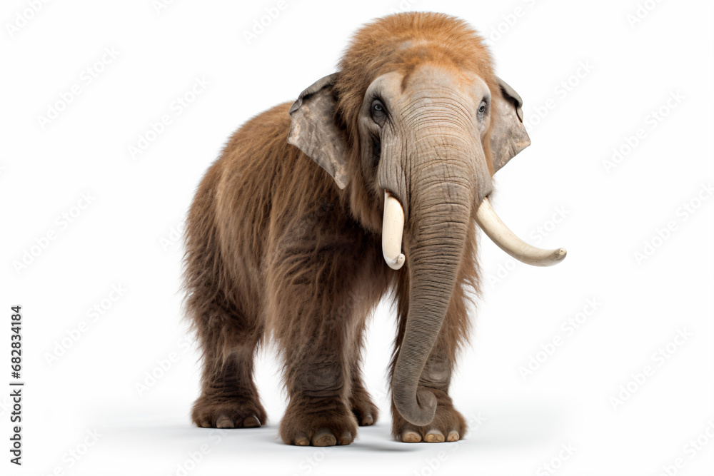 Obraz premium a large elephant standing on a white surface