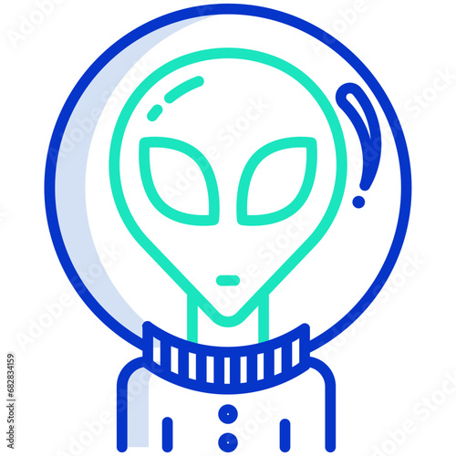 Outline color Alien icon