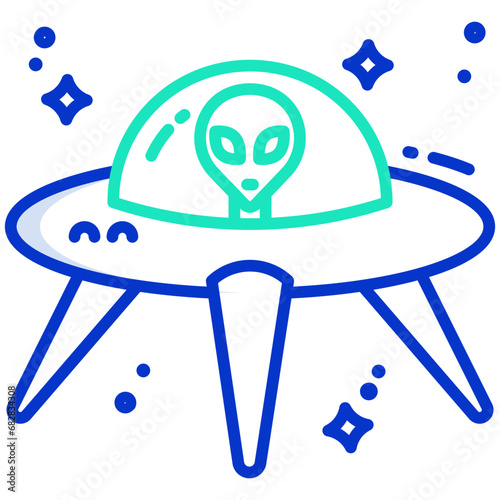 Outline color Extraterrestrial icon