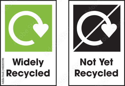 London Recycles or Widely Recycled Symbol. Plastic Recycling Symbols