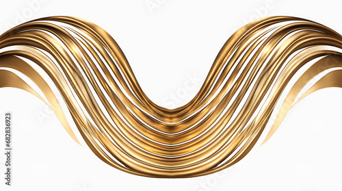 Golden wave background. 3D illustration,