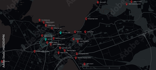 	
Tallinn downtown touristic map with sightseeing places highlighted