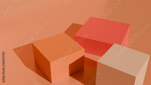 3d render of a red cube