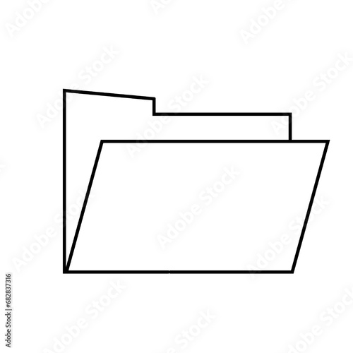 file folder icon document icon isolated on white for business office management manager in black outline color