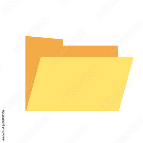 yellow file folder icon document icon isolated on white for business office management manager open file folder