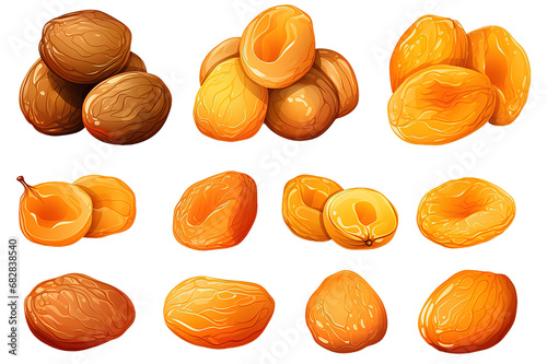 beautiful apricots isolated on PNG Background. Generative Ai.