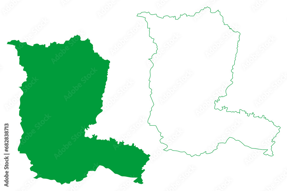Obraz premium Uiramuta municipality (State of Roraima, Municipalities of Brazil, Federative Republic of Brazil) map vector illustration, scribble sketch Uiramuta map