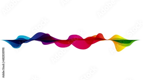 Colored audio sound waves. Animated illustration in seamless looping photo