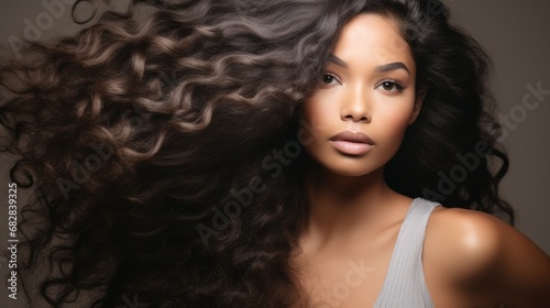 Stunning African American Hair Extensions in Glamorous Stock Photo for Hair and Beauty Brands