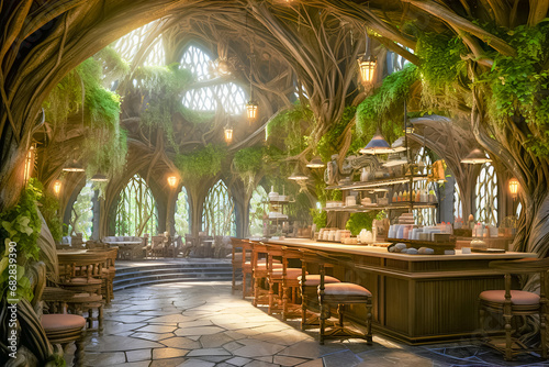 Elves ambient world, ancient tavern photo
